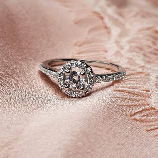 טבעת כסף סוליטר עגול 4