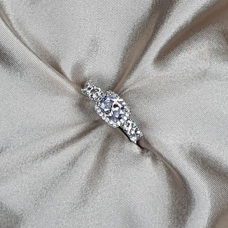 טבעת כסף סוליטר פרינסס 1