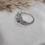 טבעת כסף סוליטר פרינסס 4