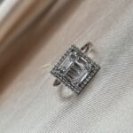 טבעת כסף סוליטר ריבוע 1