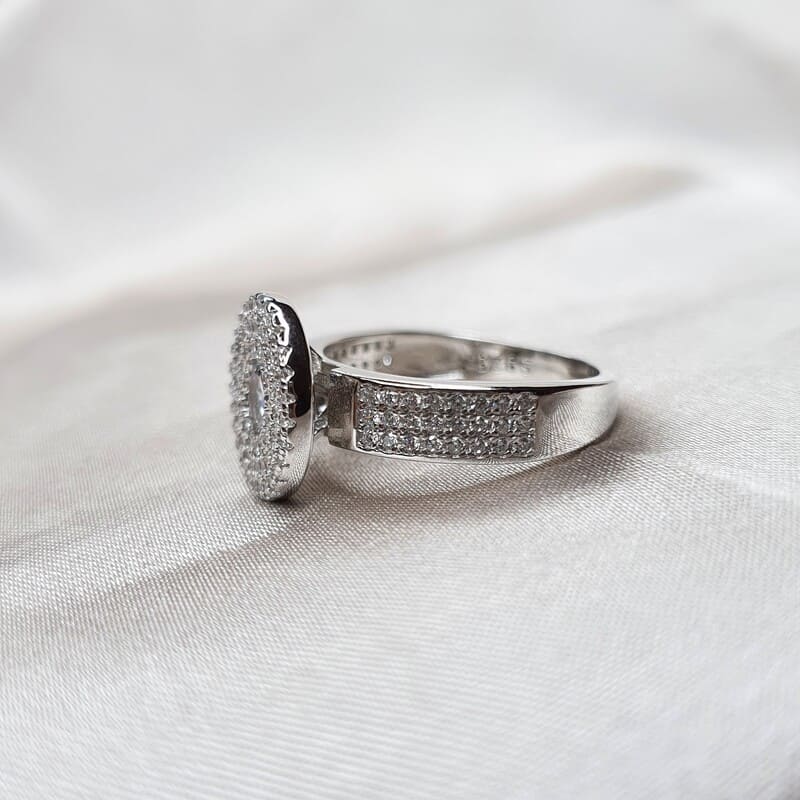 טבעת כסף עגולה