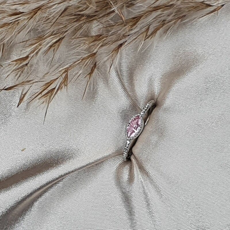 טבעת כסף עין ורודה 1