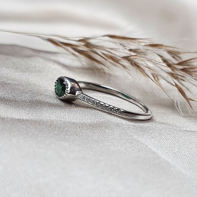 טבעת כסף עין ירוקה 1