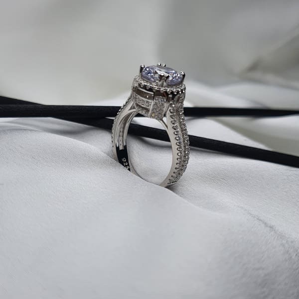 טבעת סוליטר עגול שורות 4