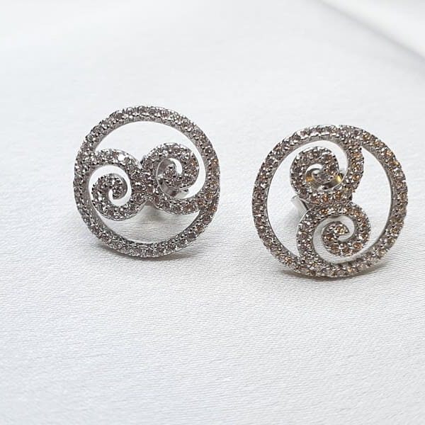 עגילי כסף אינפיניטי 2 Rotated