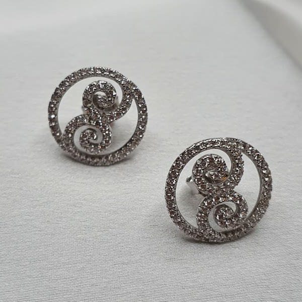 עגילי כסף אינפיניטי 3 Rotated