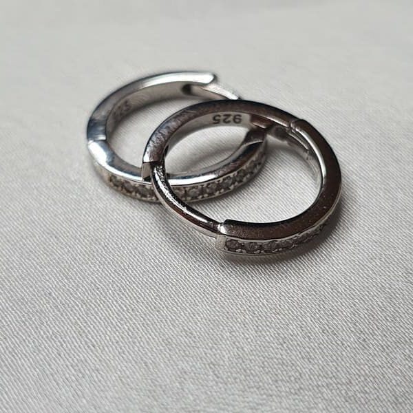 עגילי כסף חישוק 2 Rotated