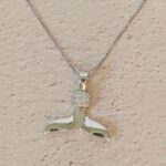 שרשרת כסף זנב דולפין משובץ
