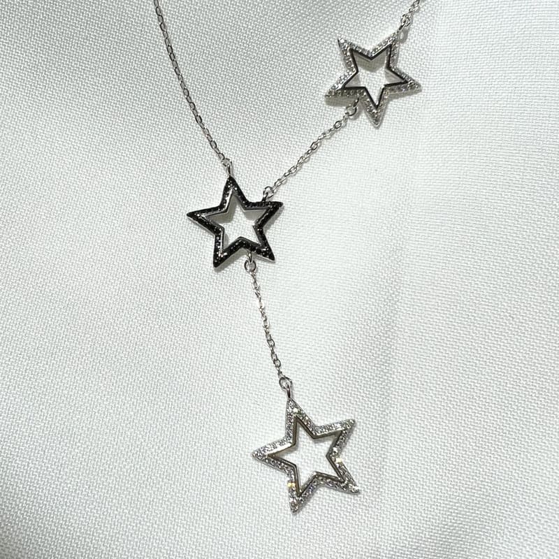 שרשרת כסף עניבה כוכבים