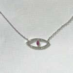 שרשרת עין זרקון ורוד E1661099346976