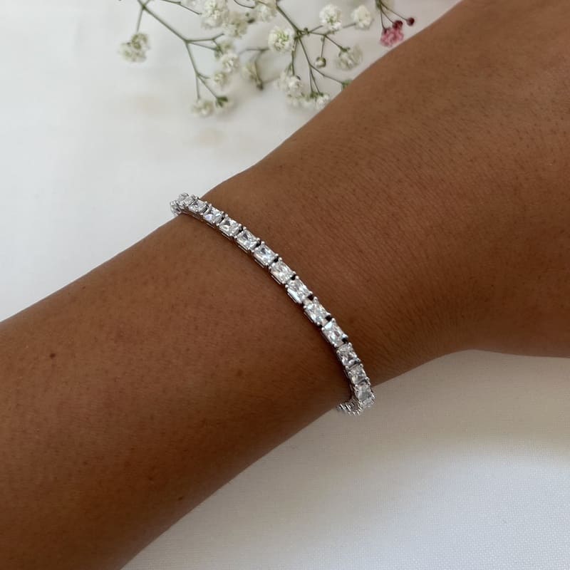 צמיד כסף טניס לאישה 5