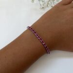 צמיד כסף טניס לאישה זרקון ורוד 2