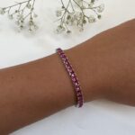 צמיד כסף טניס שיבוץ זרקון ורוד