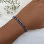 צמיד כסף טניס שיבוץ זרקון כחול