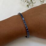 צמיד כסף טניס שיבוץ זרקון כחול 2