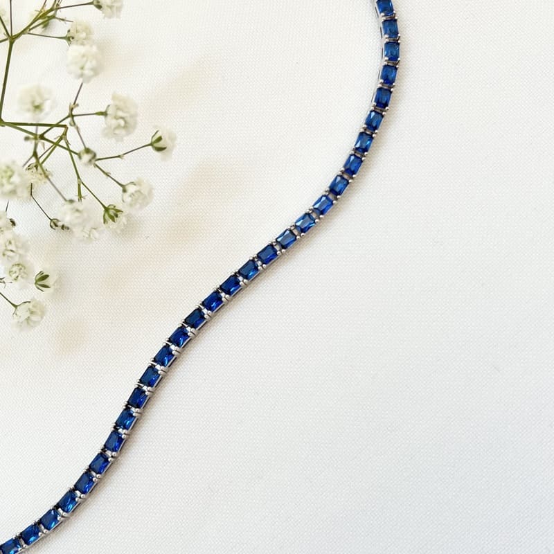 צמיד כסף לאישה זרקון כחול