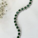 צמיד כסף עיגולים זרקון ירוק