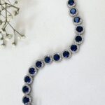 צמיד כסף עיגולים זרקון כחול