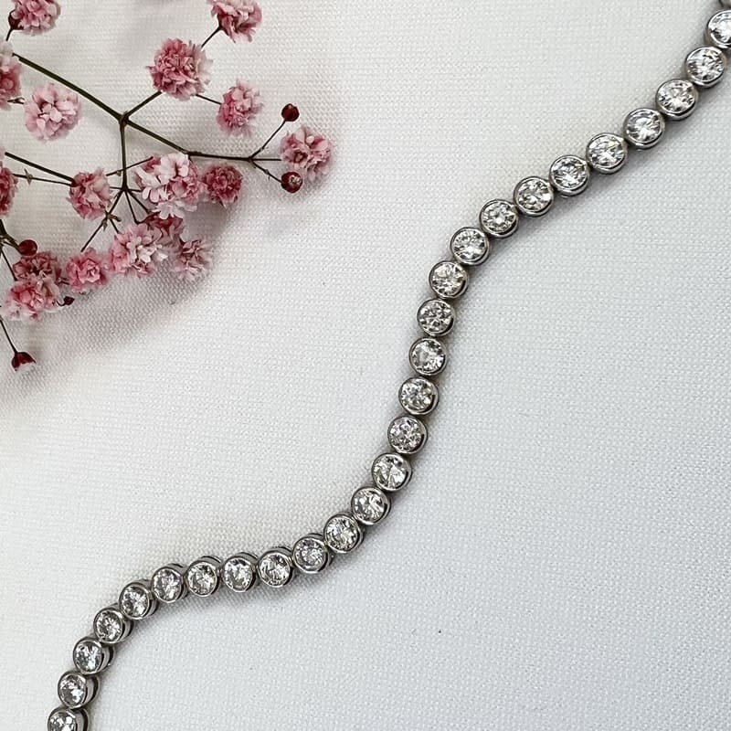 צמיד כסף עיגולים משובץ זרקונים