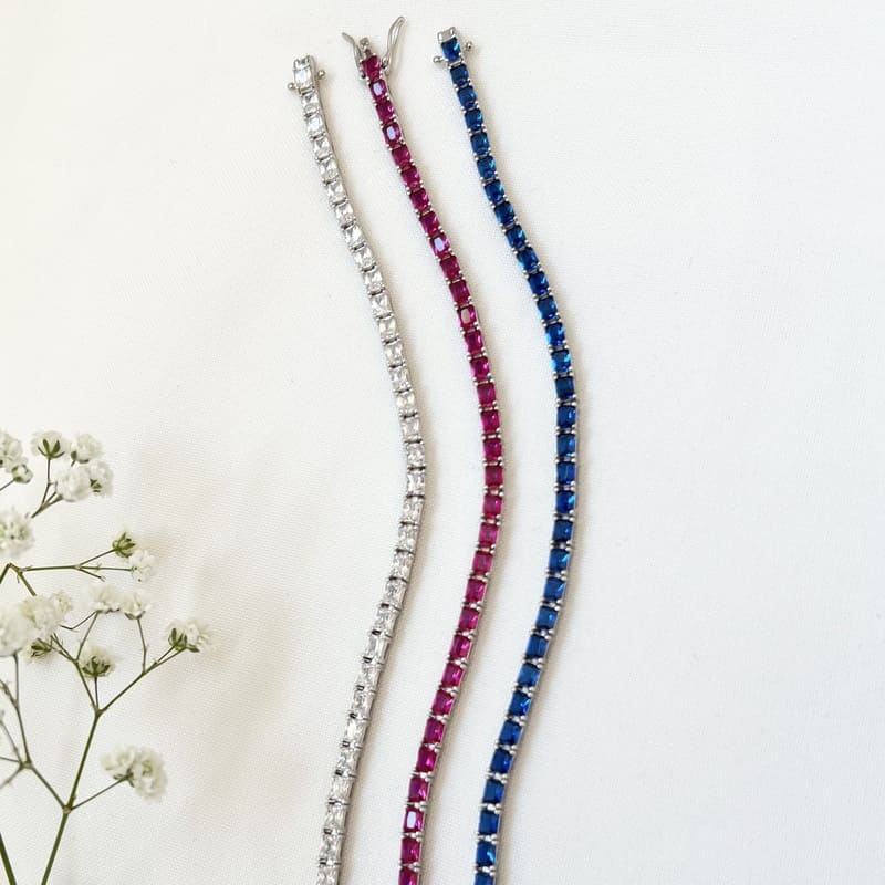 צמידי כסף לאישה טניס שיבוץ זרקונים