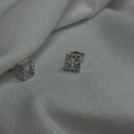 עגילים כסף סוליטר ריבוע 2