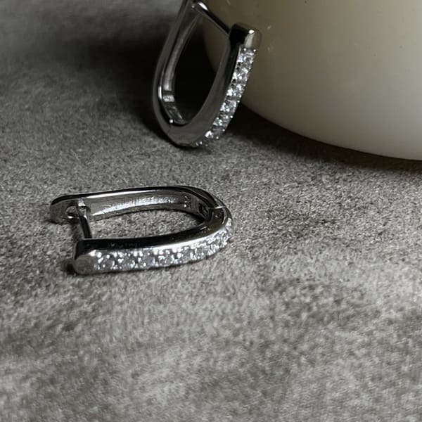 עגילים כסף פס