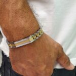 צמיד סטיל לגבר כסף וזהב