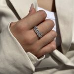 טבעת כסף 3 שורות