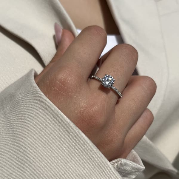 טבעת כסף סוליטר 2 3