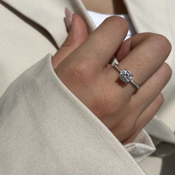 טבעת כסף סוליטר