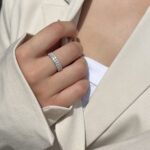 טבעת כסף פס 3 שורות 1