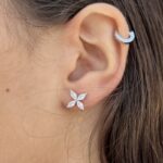 עגיל כסף פרח