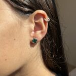 עגיל פרח ירוק