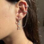 עגיל שרשרת פרח נופל