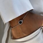 צמיד כסף טיפה שיבוץ כחול