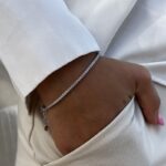 צמיד כסף טניס דק