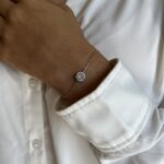 צמיד כסף סוליטר עיגול