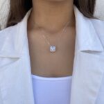 שרשרת כסף סוליטר ריבוע