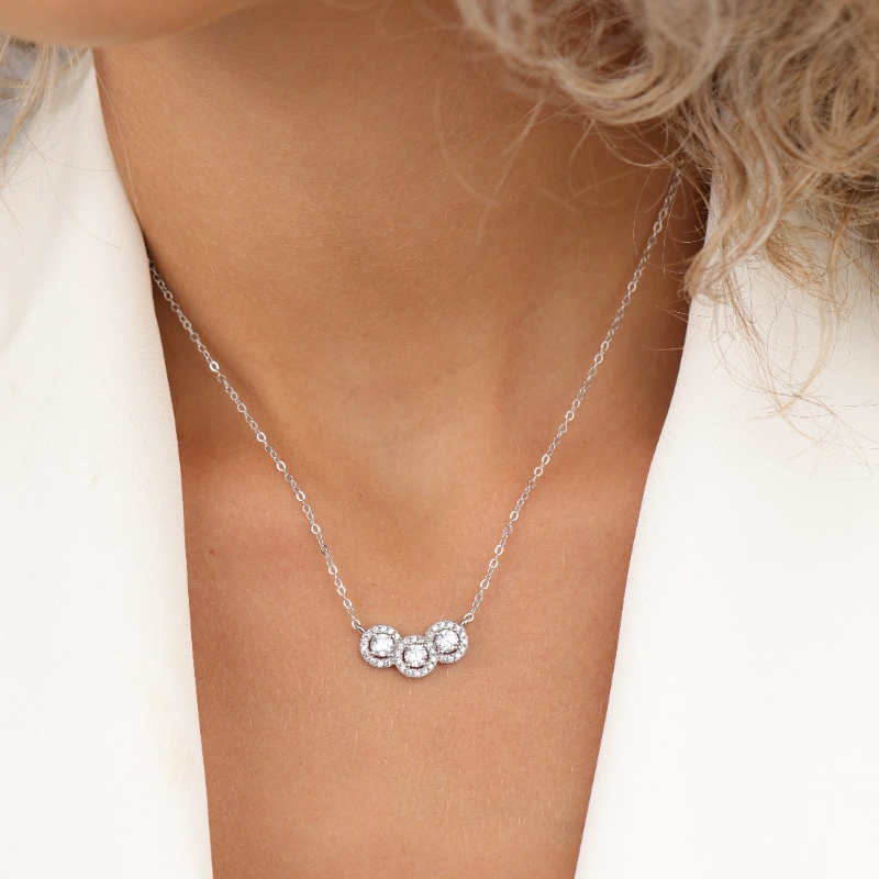 1134(2)silver Necklaces