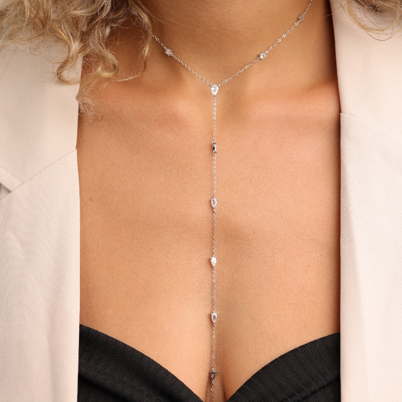 1154(2)silver Necklaces
