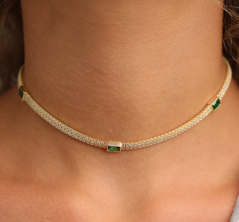 1166(2)silver Necklaces