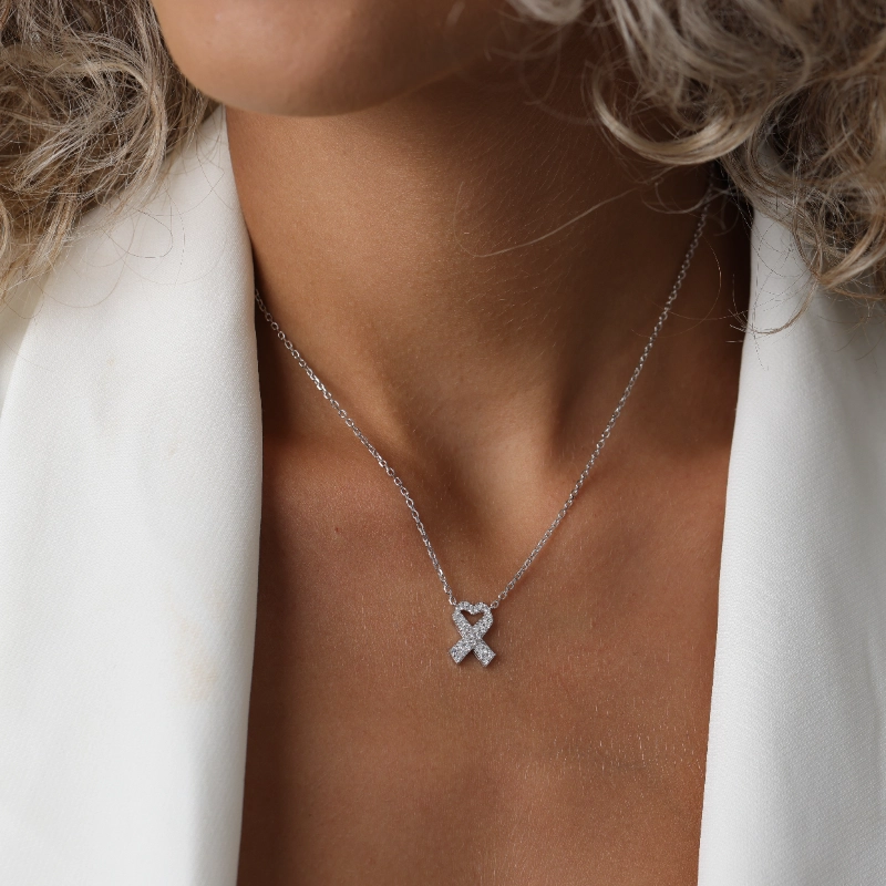 1187(2)silver Necklaces