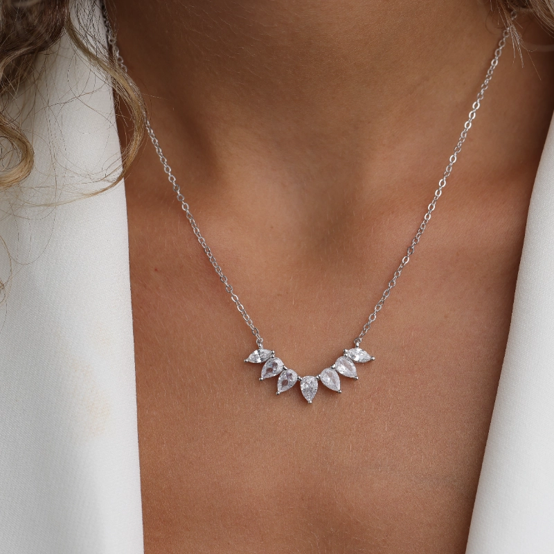 1198(2)silver Necklaces